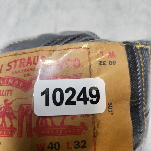 Levis 501 Jeans Mens 36x30 Black Straight Leg Button Fly Denim Classic - Picture 10 of 10